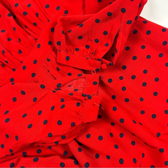 Boden Lucinda Dress Poinsettia Polka Dot Red & Blue Size 8 - Picture 6 of 8